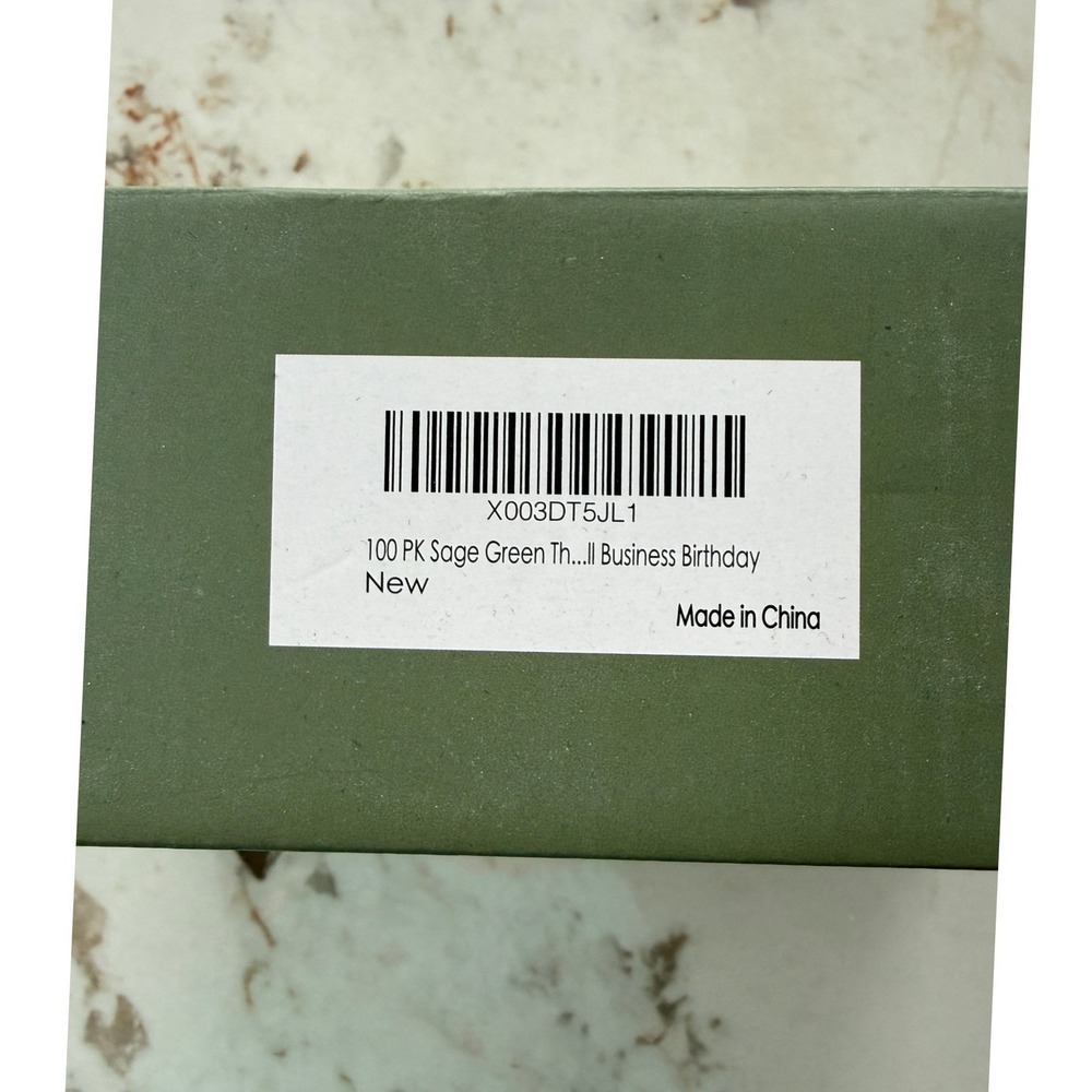 83 PK Sage Green Thank You Cards Botanical Gold Foil Envelopes - Picture 7 of 7